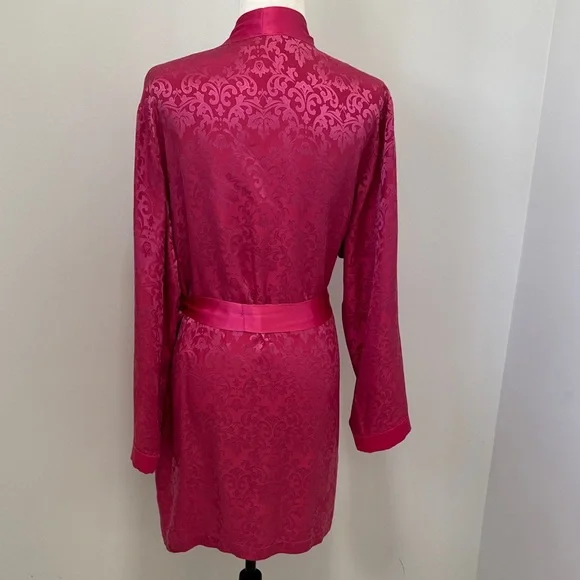 NK Imode Silk Blens Luxury Brand Elegant Pink Satin Robe Sz S/M - Picture 6 of 14